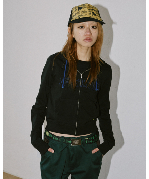 AFTERMATH（アフターマス）の「W CONTRAST STITCH ZIP HOODIE [BLACK]（パーカー・レディース・ブラック・FREE）」の3枚目の写真