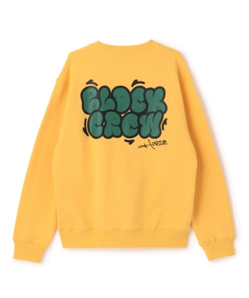 GLAZOS(グラソス)の「グラフィティ バックプリントロゴ 裏毛トレーナー(スウェット・キッズ・イエロー/ネイビー/ライトブルー・150cm/160cm/170cm)」の3枚目の写真