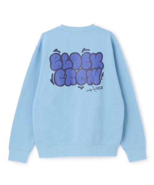 GLAZOS(グラソス)の「グラフィティ バックプリントロゴ 裏毛トレーナー(スウェット・キッズ・イエロー/ネイビー/ライトブルー・150cm/160cm/170cm)」の1枚目の写真