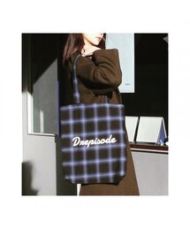 DREPISODE（ドレピソード）の「DQC セイントフランネルチェックショルダーバッグ DL12-BL（エコバッグ/サブバッグ）」