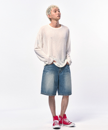 C WEAR BY THE GENIUS（シーウェアバイザジーニアス）の「see-through long-sleeved T-shirt white（ニット/セーター）」
