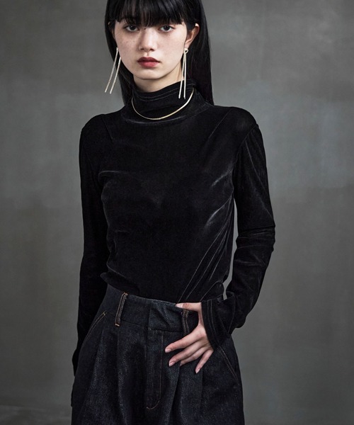 【NEW】エトル（etoll．）/マイクロシアーベロアトップス マイクロシアーベロアトップス トップス（Tシャツ/カットソー）｜etoll