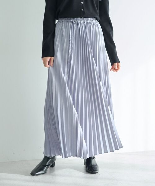 YECCA VECCA（イェッカヴェッカ）の「サテンプリーツスカート（スカート・レディース・ブラウン/アイボリー/ブラック/ブルー系その他7・FREE）」の13枚目の写真