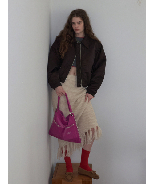 MAISON CREME（メゾンクレム）の「Grande Collage Bag _ Corduroy Mazenta（メッセンジャーバッグ・レディース・その他・FREE）」の2枚目の写真