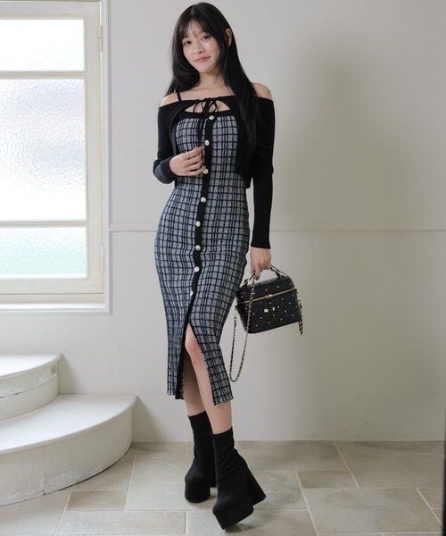 lipservice マルチパターンアンサンブルニットワンピース マルチパターンアンサンブルニットワンピース（ワンピース