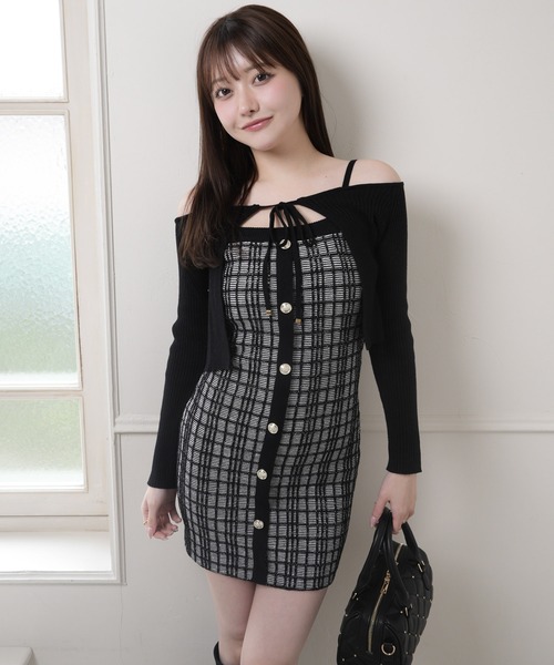 マルチパターンアンサンブルニットワンピース（ワンピース