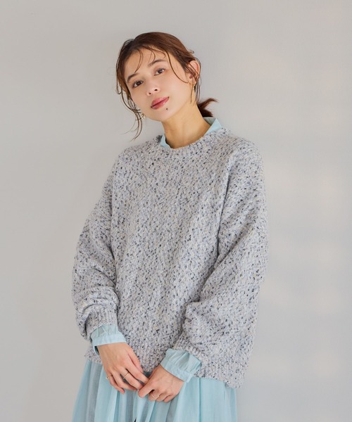 studio CLIP（スタディオクリップ）の「3ゲージカラーMIXネッププルオーバー（ニット/セーター・レディース・グレー/レッド/グリーン/チャコール・FREE）」の5枚目の写真