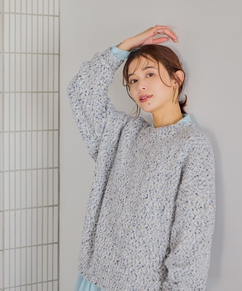 studio CLIP（スタディオクリップ）の「3ゲージカラーMIXネッププルオーバー（ニット/セーター・レディース・グレー/レッド/グリーン/チャコール・FREE）」の7枚目の写真