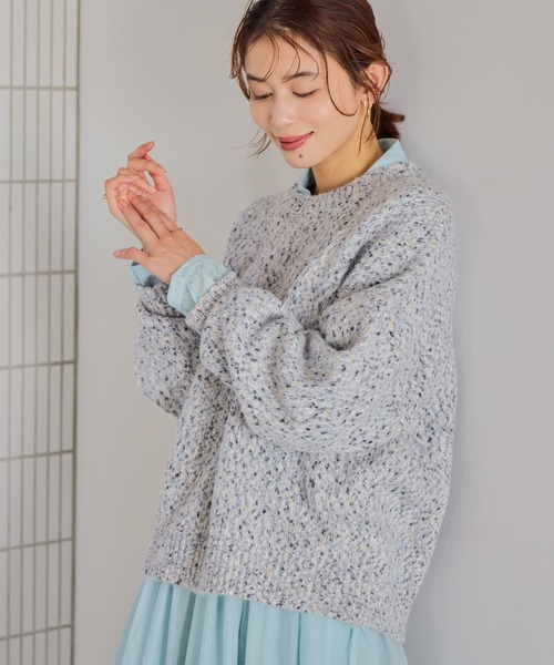 studio CLIP（スタディオクリップ）の「3ゲージカラーMIXネッププルオーバー（ニット/セーター・レディース・グレー/レッド/グリーン/チャコール・FREE）」の8枚目の写真