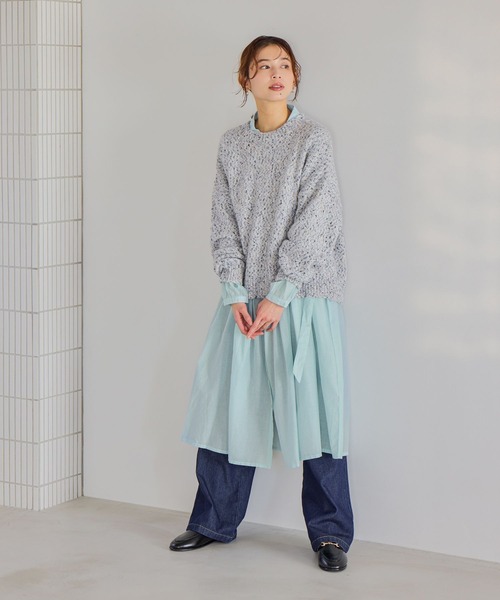 studio CLIP（スタディオクリップ）の「3ゲージカラーMIXネッププルオーバー（ニット/セーター・レディース・グレー/レッド/グリーン/チャコール・FREE）」の9枚目の写真