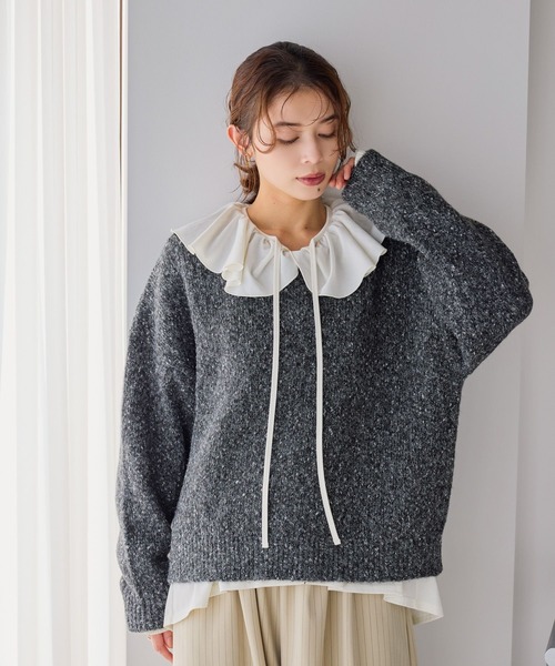 studio CLIP（スタディオクリップ）の「3ゲージカラーMIXネッププルオーバー（ニット/セーター・レディース・グレー/レッド/グリーン/チャコール・FREE）」の18枚目の写真