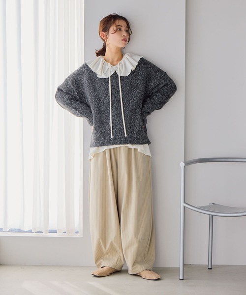 studio CLIP（スタディオクリップ）の「3ゲージカラーMIXネッププルオーバー（ニット/セーター・レディース・グレー/レッド/グリーン/チャコール・FREE）」の19枚目の写真