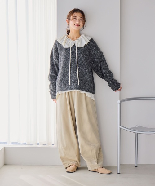 studio CLIP（スタディオクリップ）の「3ゲージカラーMIXネッププルオーバー（ニット/セーター・レディース・グレー/レッド/グリーン/チャコール・FREE）」の20枚目の写真