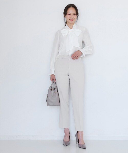 【NEW】クード シャンス（COUP DE CHANCE）/【手洗い可／日本製／伸縮性／スーツ可】センタープレス入りテーパードパンツ セール】【手洗い可／日本製／伸縮性／スーツ可】センタープレス入り