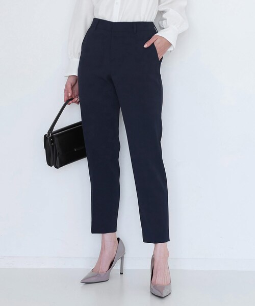 【NEW】クード シャンス（COUP DE CHANCE）/【手洗い可／日本製／伸縮性／スーツ可】センタープレス入りテーパードパンツ セール】【手洗い可／日本製／伸縮性／スーツ可】センタープレス入り