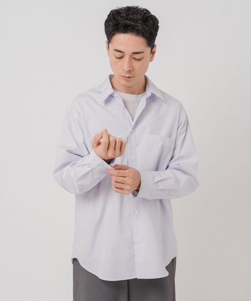 EDIFICE(エディフィス)の「JAPAN ポプリン レギュラーシャツ(シャツ/ブラウス・メンズ・ホワイト/ネイビー/サックスブルー/パープル・SMALL/MEDIUM/LARGE)」の19枚目の写真