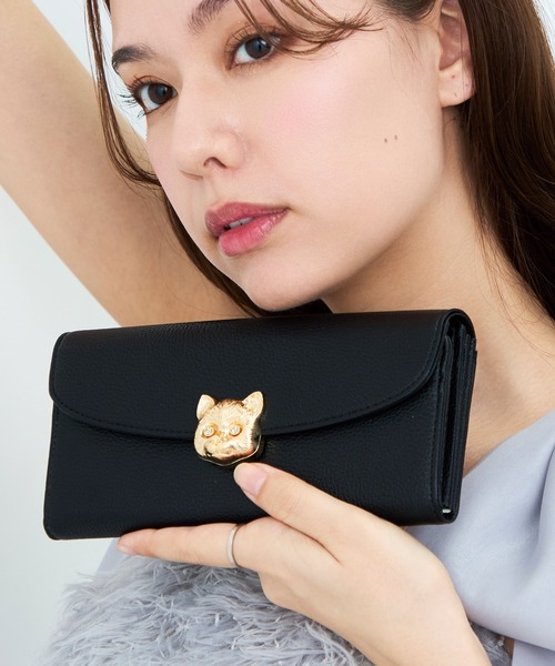 PAUL & JOE 猫顔プリント ルームウェア⭐︎M〜L新品未使用タグ付き PAUL & JOE ACCESSOIRES (ポール＆ジョーアクセソワ)かぶせ長財布 PJA