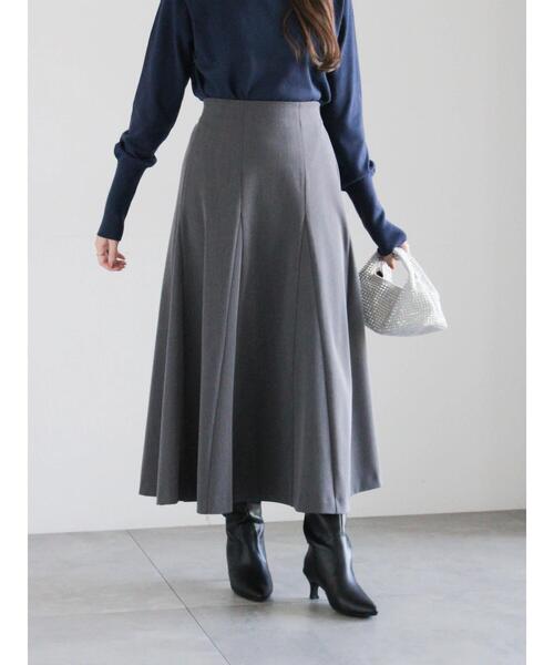 Te chichi（テチチ）の「【宮本茉由着用】ボンディングフレアスカート（スカート・レディース・チャコールグレー/オフホワイト/ネイビー・F）」の18枚目の写真