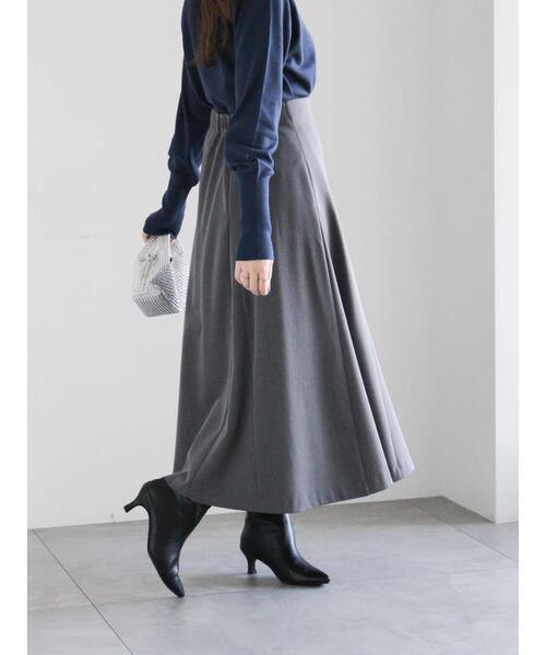 Te chichi（テチチ）の「【宮本茉由着用】ボンディングフレアスカート（スカート・レディース・チャコールグレー/オフホワイト/ネイビー・F）」の19枚目の写真