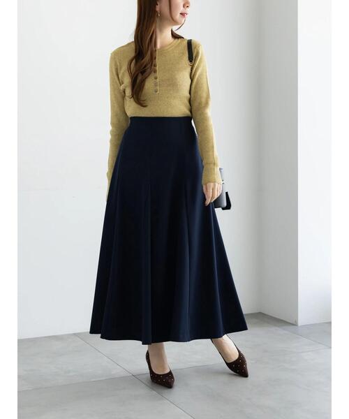 Te chichi（テチチ）の「【宮本茉由着用】ボンディングフレアスカート（スカート・レディース・チャコールグレー/オフホワイト/ネイビー・F）」の9枚目の写真