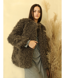 DAMAGE MNEMONIC（ダメージニーモニック）の「テディファー モカブラウンジャケット（ムートンコート）」