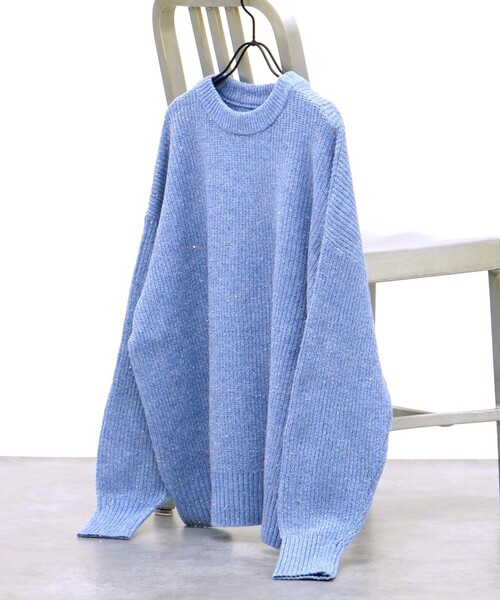 abahouse mavie（アバハウスマヴィ）の「ﾗﾒｽﾊﾟﾝｺｰﾙﾆｯﾄ（ニット/セーター・レディース・ブラウン/ホワイト/ブルー・フリー）」の3枚目の写真