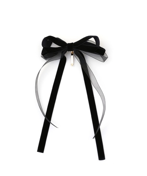 colleca la(コレカラ)の「レイヤードベロアリボンヘアカフ/ヘアフック(バレッタ/ヘアクリップ・レディース・ブラック/ボルドー・FREE)」の6枚目の写真