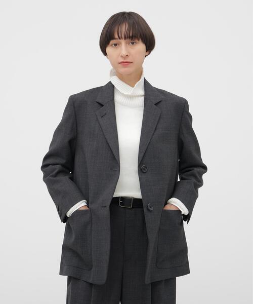 MARGARET HOWELL(マーガレットハウエル)の「CRISP WOOL PLAINWEAVE JACKET(テーラードジャケット・レディース・グレー系その他3・1)」の1枚目の写真