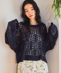 mysty woman | ループヤーン透かしニット 643369(ニット/セーター)