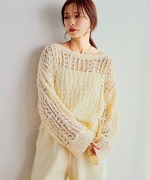 mysty woman | ループヤーン透かしニット 643369(ニット/セーター)