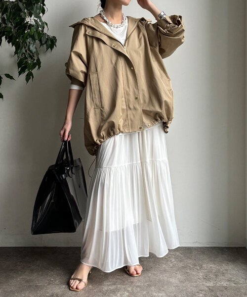 DouDou（ドゥドゥ）の「エアリーギャザースカート（スカート・レディース・ブラック/カーキ/ホワイト・FREE/TM）」の15枚目の写真