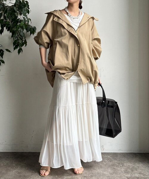 DouDou（ドゥドゥ）の「エアリーギャザースカート（スカート・レディース・ブラック/カーキ/ホワイト・FREE/TM）」の17枚目の写真