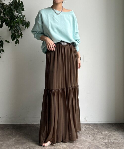 DouDou（ドゥドゥ）の「エアリーギャザースカート（スカート・レディース・ブラック/カーキ/ホワイト・FREE/TM）」の5枚目の写真