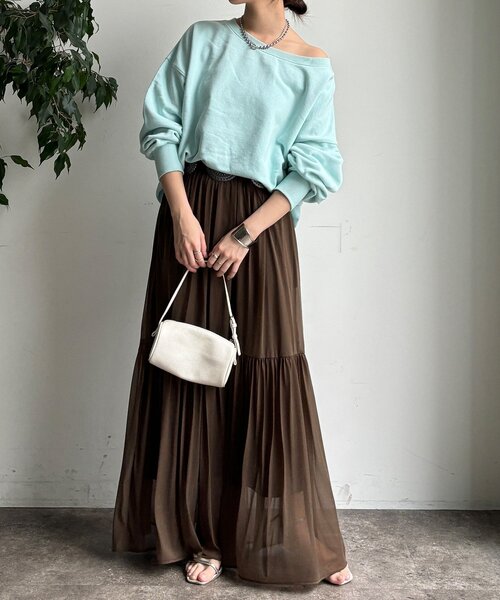 DouDou（ドゥドゥ）の「エアリーギャザースカート（スカート・レディース・ブラック/カーキ/ホワイト・FREE/TM）」の8枚目の写真