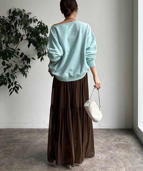 DouDou（ドゥドゥ）の「エアリーギャザースカート（スカート・レディース・ブラック/カーキ/ホワイト・FREE/TM）」の9枚目の写真