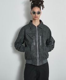 BLANK HOTEL（ブランクホテル）の「Faux Leather Flight Jacket / フェイクレザーフライトジャケット（ライダースジャケット）」