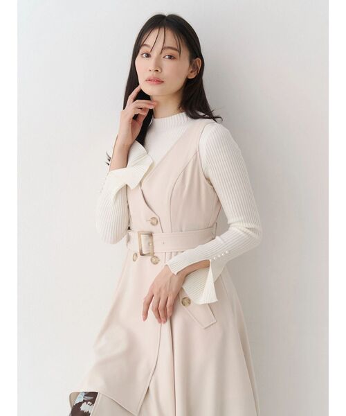 MERCURYDUO（マーキュリーデュオ）の「【セットアップ着用可】トレンチライクジャンスカ（ワンピース・レディース・ベージュ/アイボリー・FREE）」の12枚目の写真