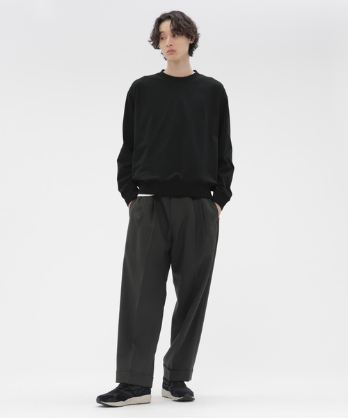 MARGARET HOWELL(マーガレットハウエル)の「HIGHDENCE POLYESTER JERSEY(Tシャツ/カットソー・メンズ・ブラック/オリーブ・LARGE/MEDIUM)」の3枚目の写真