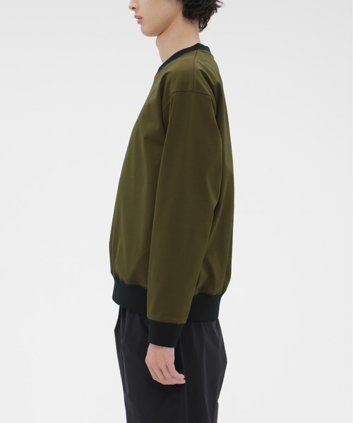 MARGARET HOWELL(マーガレットハウエル)の「HIGHDENCE POLYESTER JERSEY(Tシャツ/カットソー・メンズ・ブラック/オリーブ・LARGE/MEDIUM)」の12枚目の写真