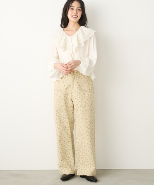 Unitage（ユニテージ）の「小花柄スリットポケットパンツ（デニム