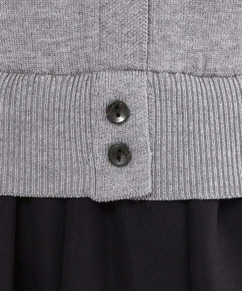 OPAQUE.CLIP(オペークドットクリップ)の「ポロ襟ニットドッキングフレアワンピース【洗濯機OK】(ワンピース・レディース・ネイビー系4/グレー系4・36/40/38)」の6枚目の写真