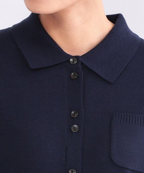 OPAQUE.CLIP(オペークドットクリップ)の「ポロ襟ニットドッキングフレアワンピース【洗濯機OK】(ワンピース・レディース・ネイビー系4/グレー系4・36/40/38)」の14枚目の写真
