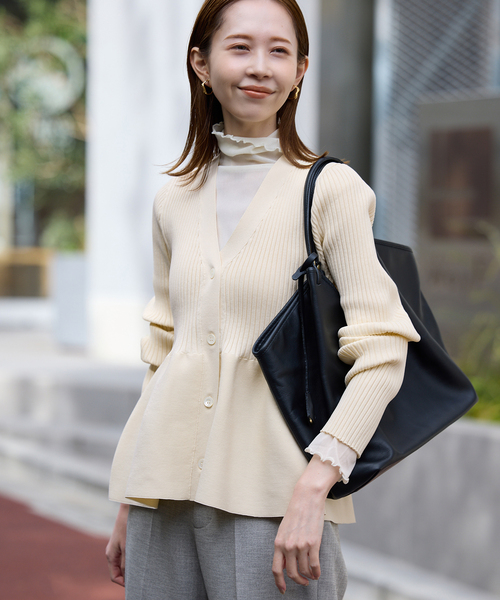 WEB限定/追加》Vネックペプラムカーディガン（カーディガン/ボレロ
