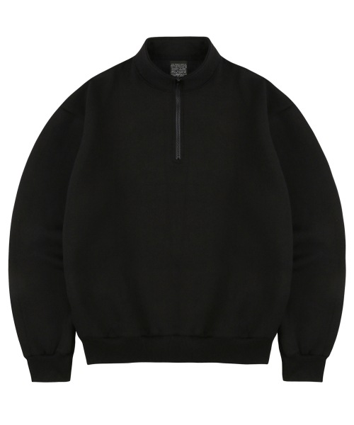 Daily Half Zip Up — черная полупуловер‑толстовка с молнией