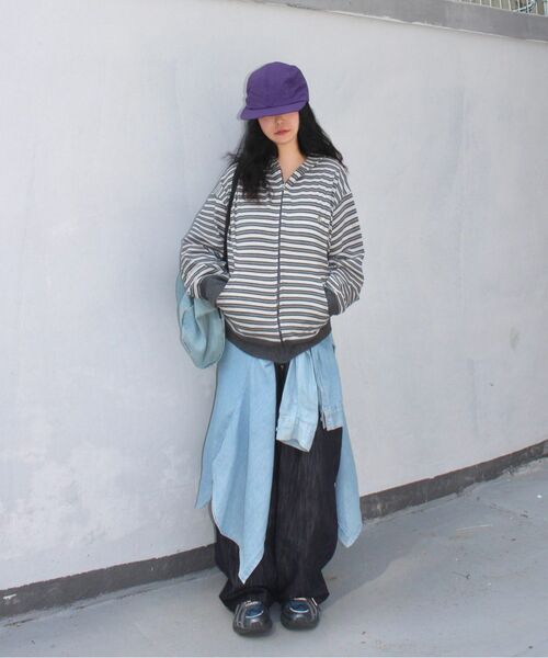 HAVISM(ヘビズム)の「WP STRIPE THIN ZIP UP HOOD(CHARCOAL)(パーカー・レディース・その他・ONE SIZE)」の8枚目の写真