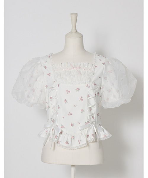 mellfy memory（メルフィーメモリー）の「Love to doll baby rose blouse（シャツ/ブラウス・レディース・ピンク/ホワイト・FREE）」の14枚目の写真