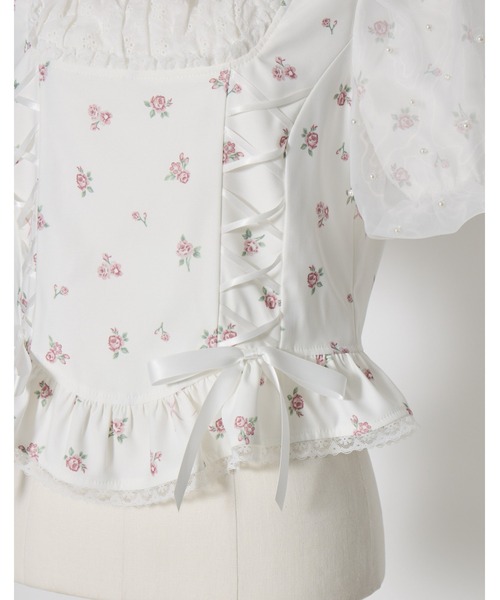 mellfy memory（メルフィーメモリー）の「Love to doll baby rose blouse（シャツ/ブラウス・レディース・ピンク/ホワイト・FREE）」の15枚目の写真
