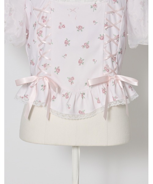 mellfy memory（メルフィーメモリー）の「Love to doll baby rose blouse（シャツ/ブラウス・レディース・ピンク/ホワイト・FREE）」の10枚目の写真
