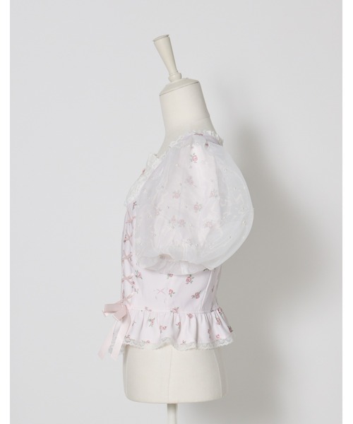 mellfy memory（メルフィーメモリー）の「Love to doll baby rose blouse（シャツ/ブラウス・レディース・ピンク/ホワイト・FREE）」の6枚目の写真