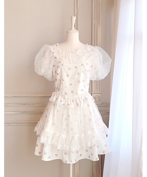 mellfy memory（メルフィーメモリー）の「Love to doll baby rose blouse（シャツ/ブラウス・レディース・ピンク/ホワイト・FREE）」の3枚目の写真